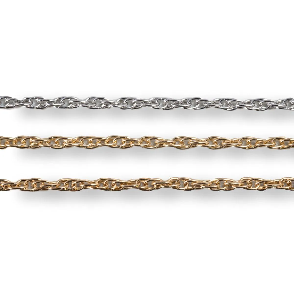 14K, 18KY & Platinum Rope Chain 1.1 mm-Sold by the Inch