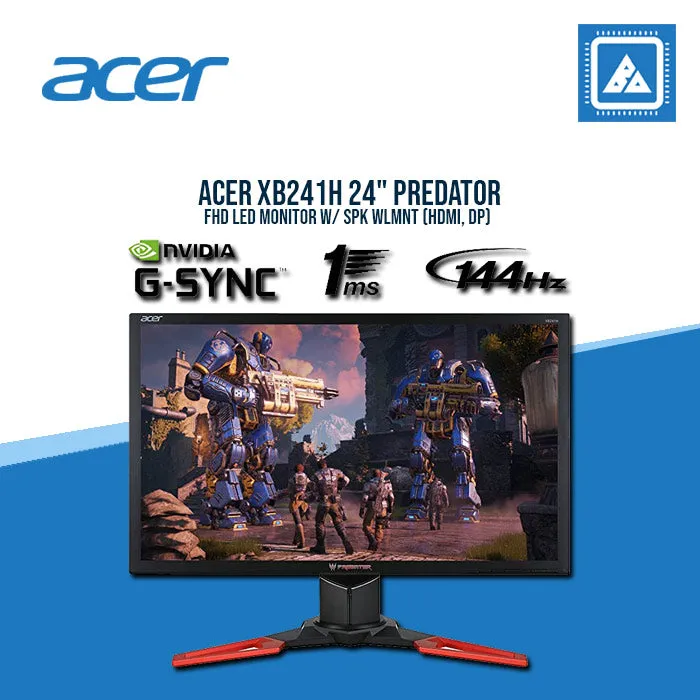 ACER XB241H 24" PREDATOR FHD LED MONITOR W/ SPK WLMNT (HDMI, DP)