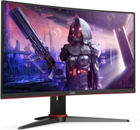 AOC 23.6" 3-Side Frameless Curved Gaming Monitor C24G2AE/BK, 1920 x 1080, 1ms, VGA, HDMI, DP, 165Hz, FreeSync, 6 Game Modes, VESA