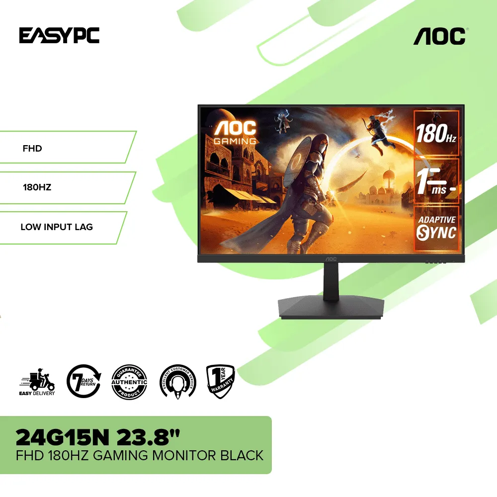 AOC 24G15N 23.8" FHD 180Hz Gaming Monitor Black