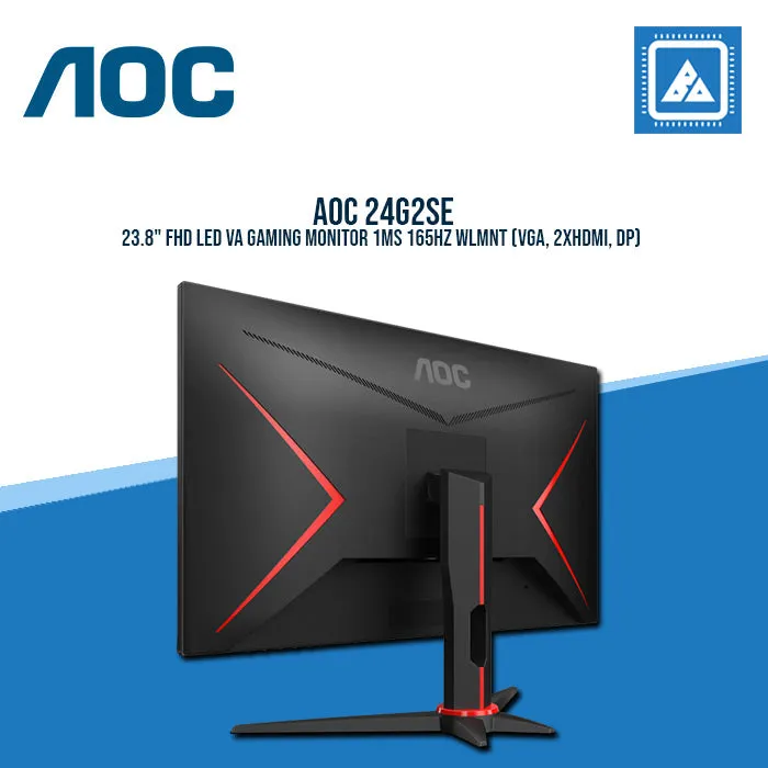 AOC 24G2SE 23.8" FHD LED VA GAMING MONITOR 1MS 165HZ WLMNT (VGA, 2XHDMI, DP)