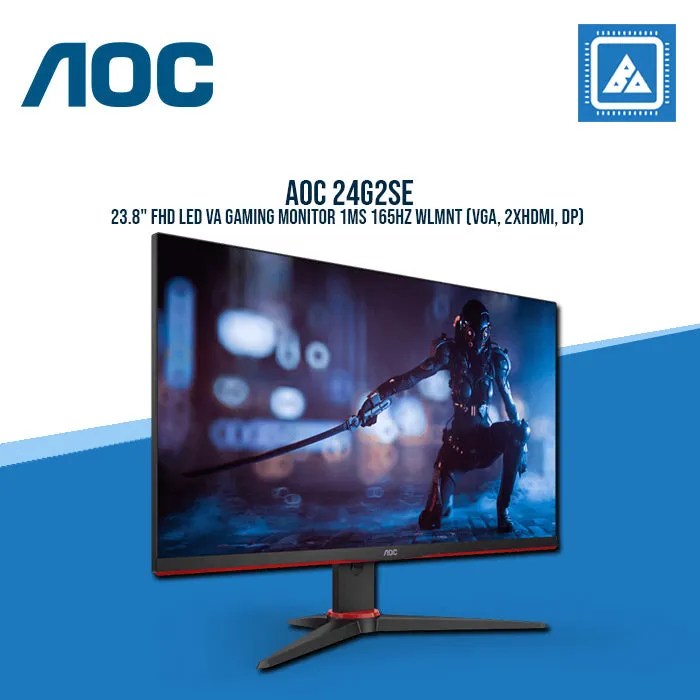 AOC 24G2SE 23.8" FHD LED VA GAMING MONITOR 1MS 165HZ WLMNT (VGA, 2XHDMI, DP)