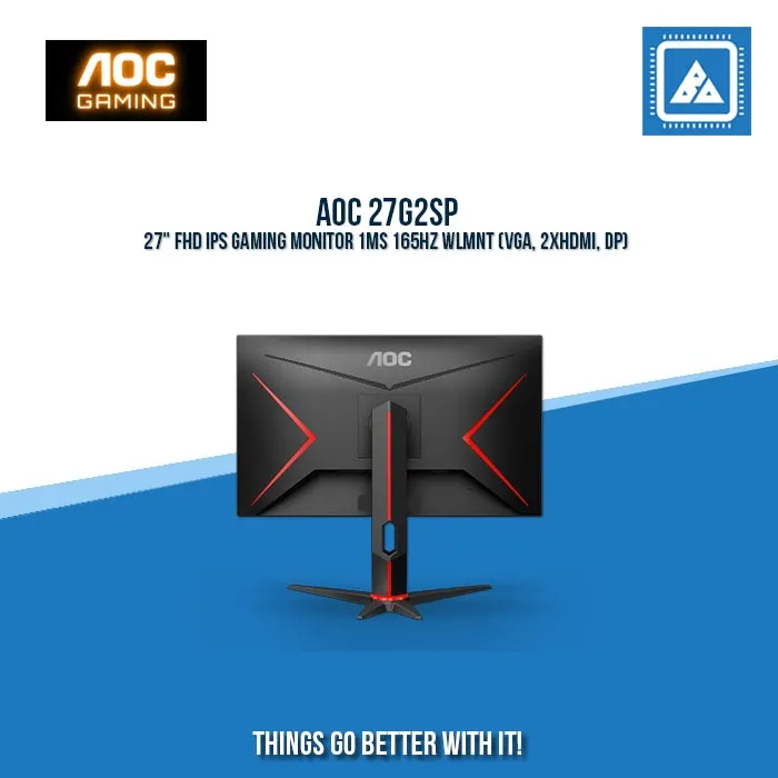 AOC 27G2SP 27" FHD IPS GAMING MONITOR 1MS 165HZ WLMNT (VGA, 2XHDMI, DP)