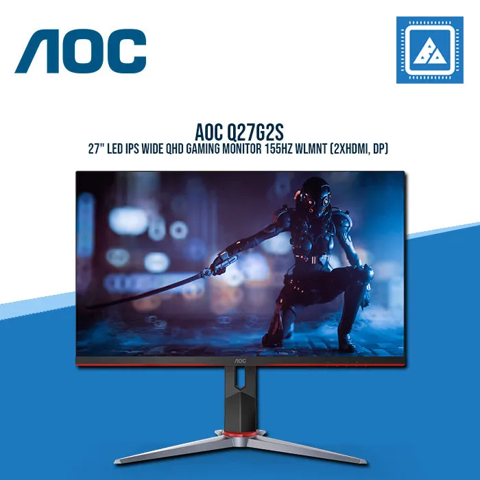 AOC Q27G2S 27" LED IPS WIDE QHD GAMING MONITOR 155HZ WLMNT (2XHDMI, DP)