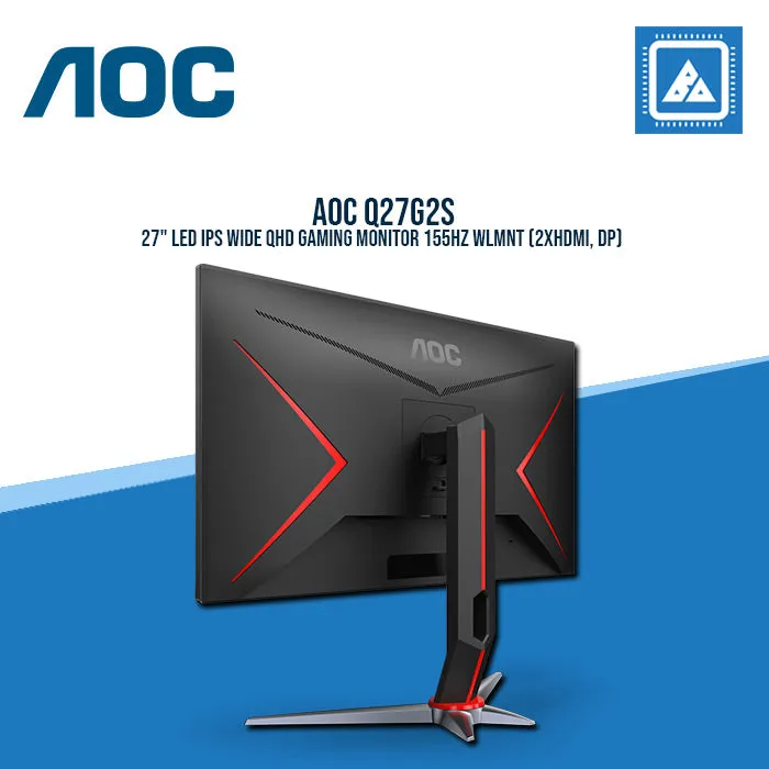 AOC Q27G2S 27" LED IPS WIDE QHD GAMING MONITOR 155HZ WLMNT (2XHDMI, DP)