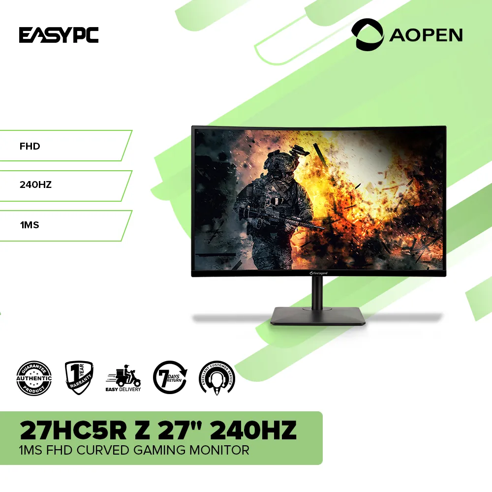 AOPEN 27HC5R Z 27" 240HZ 1MS FHD Curved Gaming Monitor