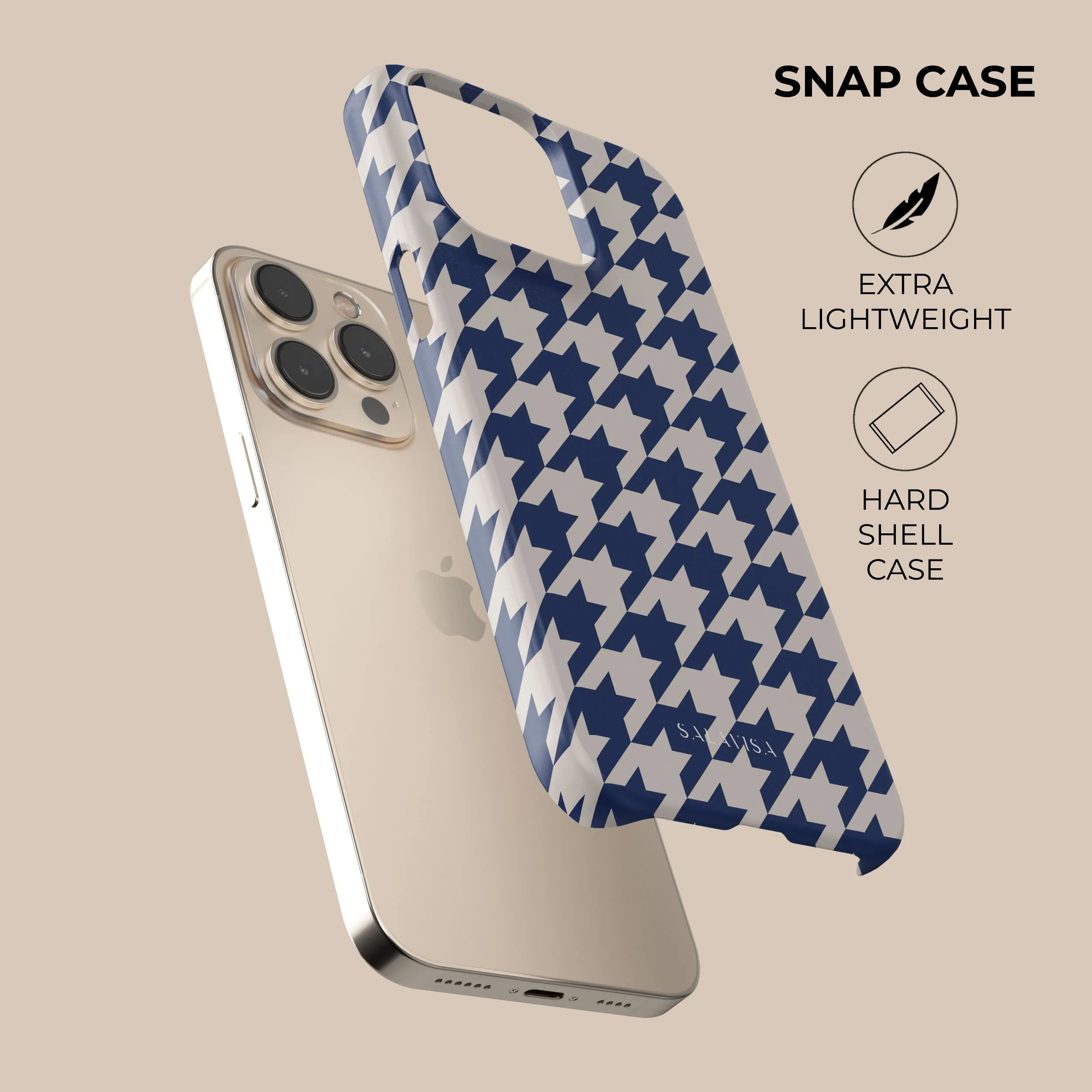 Blue Houndstooth Phone Case