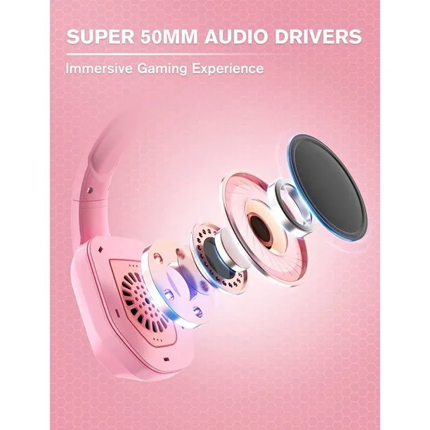 BOLT AXTION Z30 Pink Gaming Headset with Noise Canceling Microphone