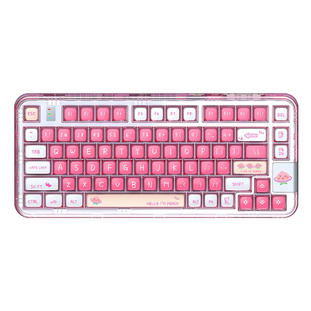 CoolKiller CK75 Pink Transparent Three Mode Mechanical Keyboard