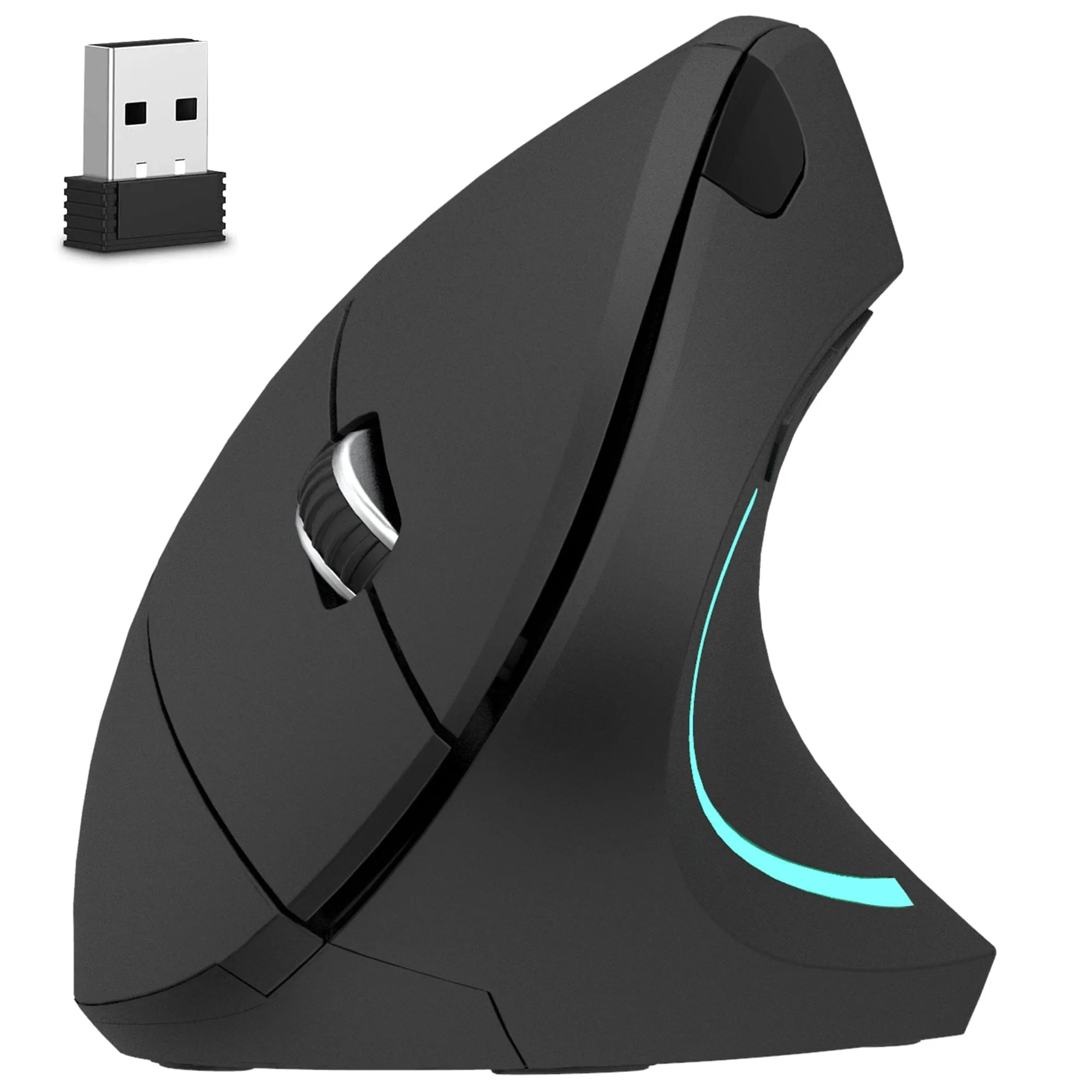 Delton S12 Ergonomic Vertical Wireless Mouse 2.4GHz USB Dongle Battery Operated