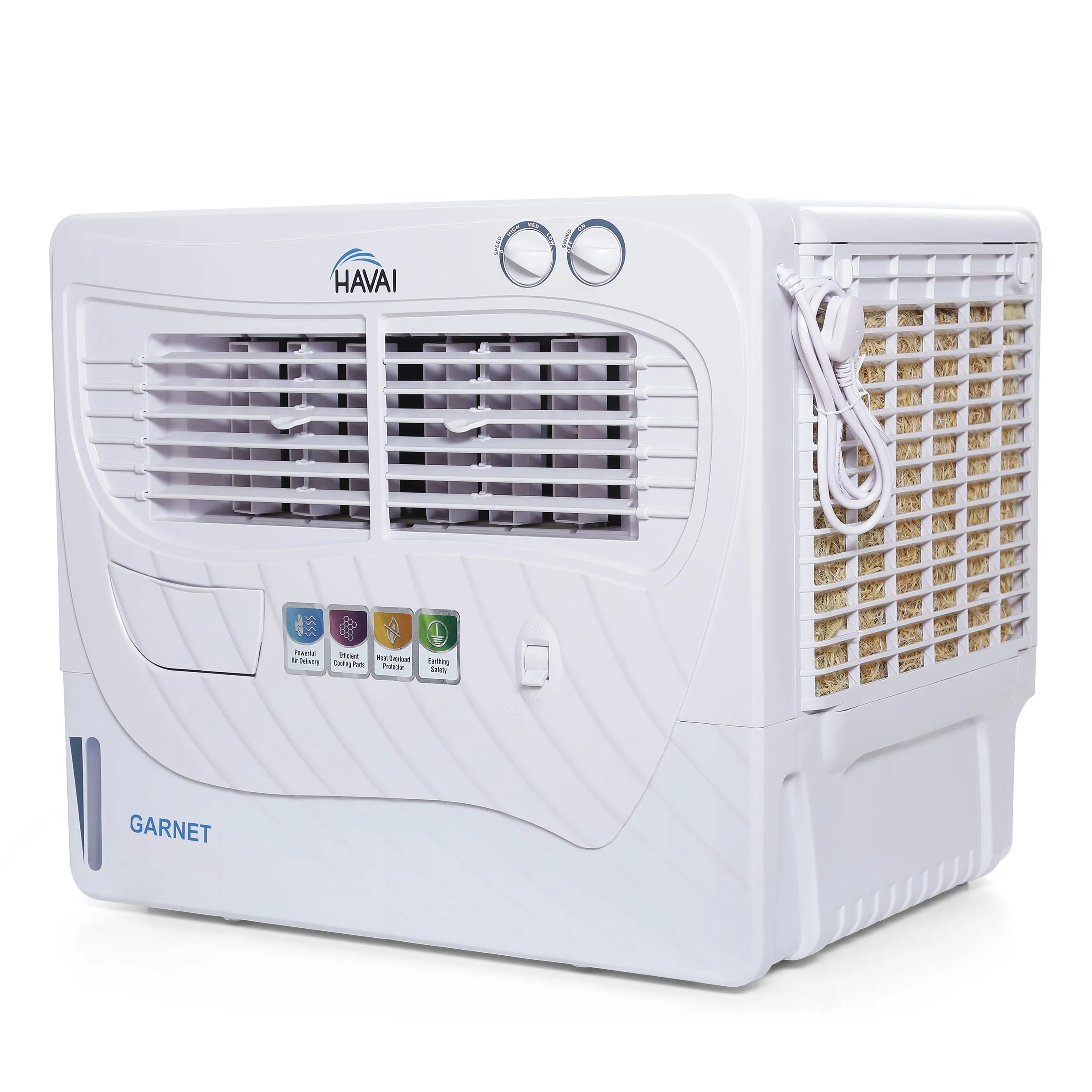 HAVAI Garnet Window Cooler with Powerful Blower - 50 L, Woodwool