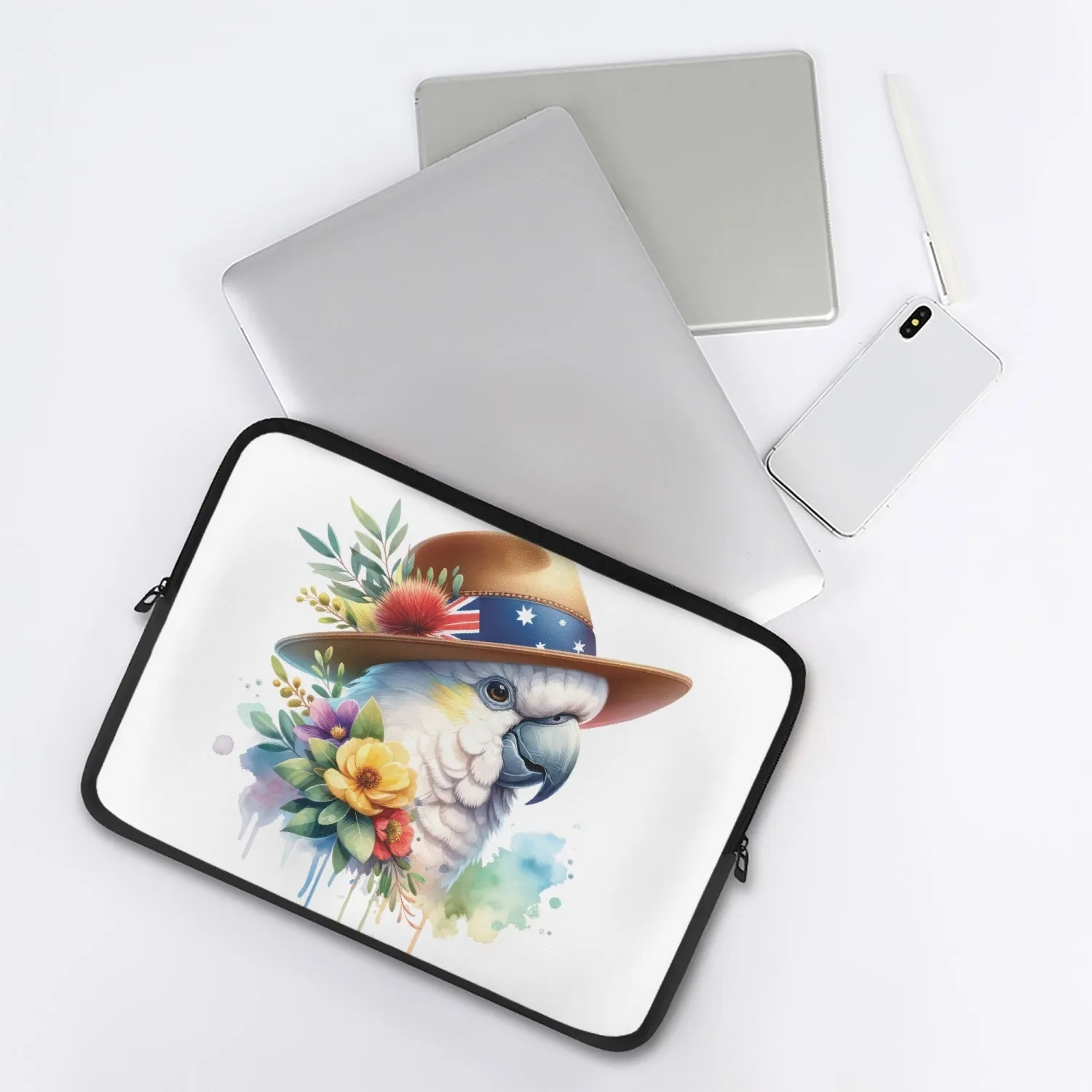 Laptop Sleeve - without handles - Australian Animals - Cockatoo