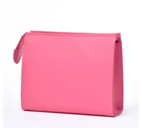 Leather Toiletry Pouch 19 - HOT PINK