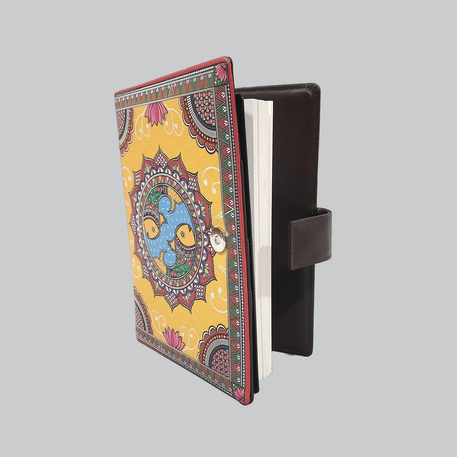 Madhubani Leather Case with Diary