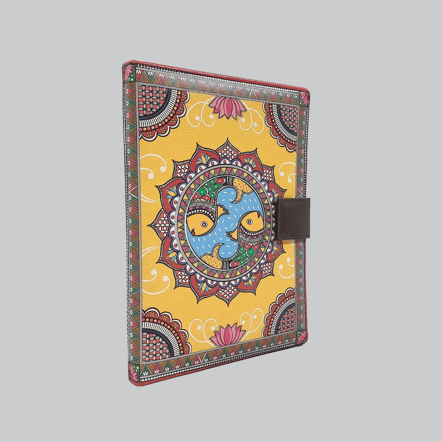 Madhubani Leather Case with Diary