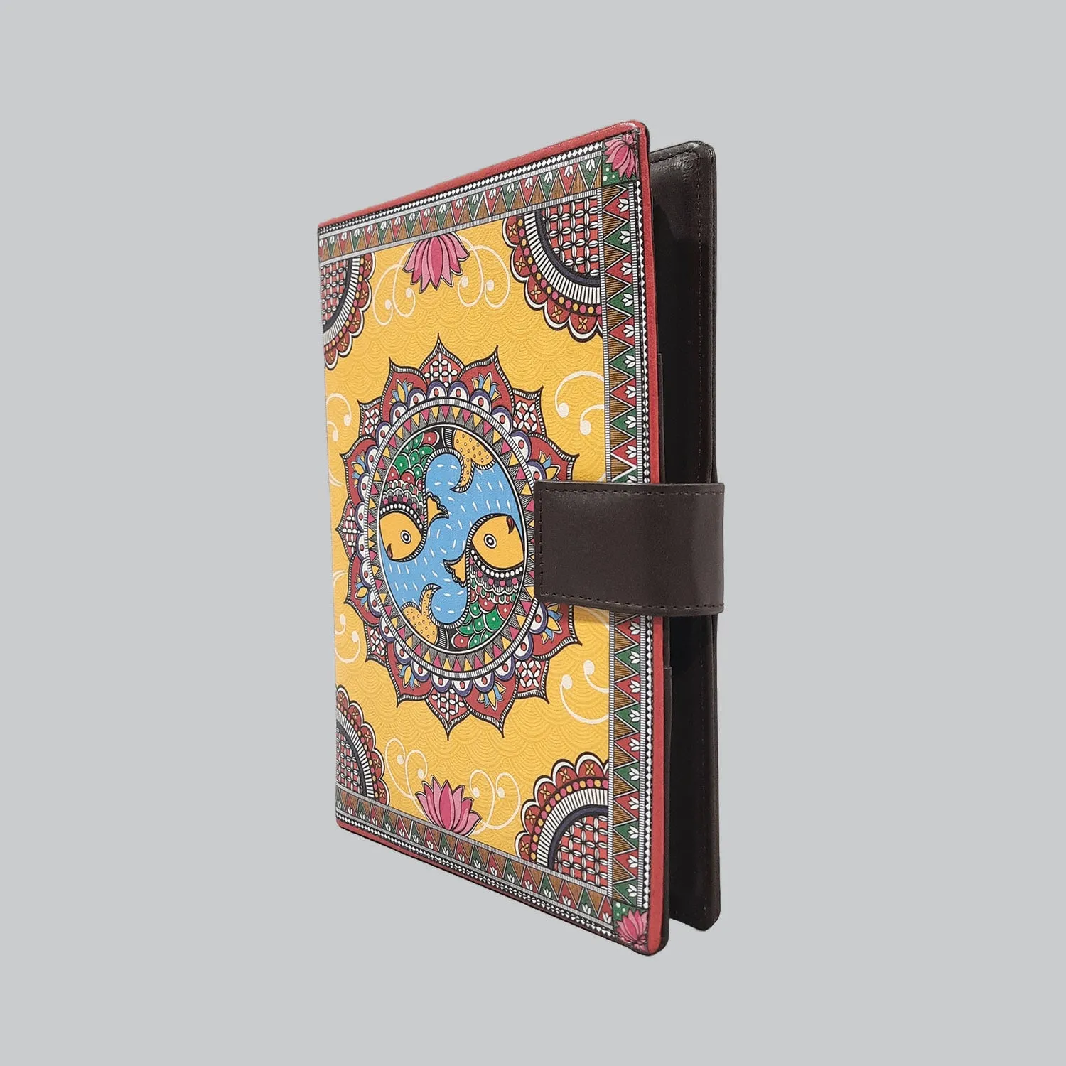 Madhubani Leather Case with Diary