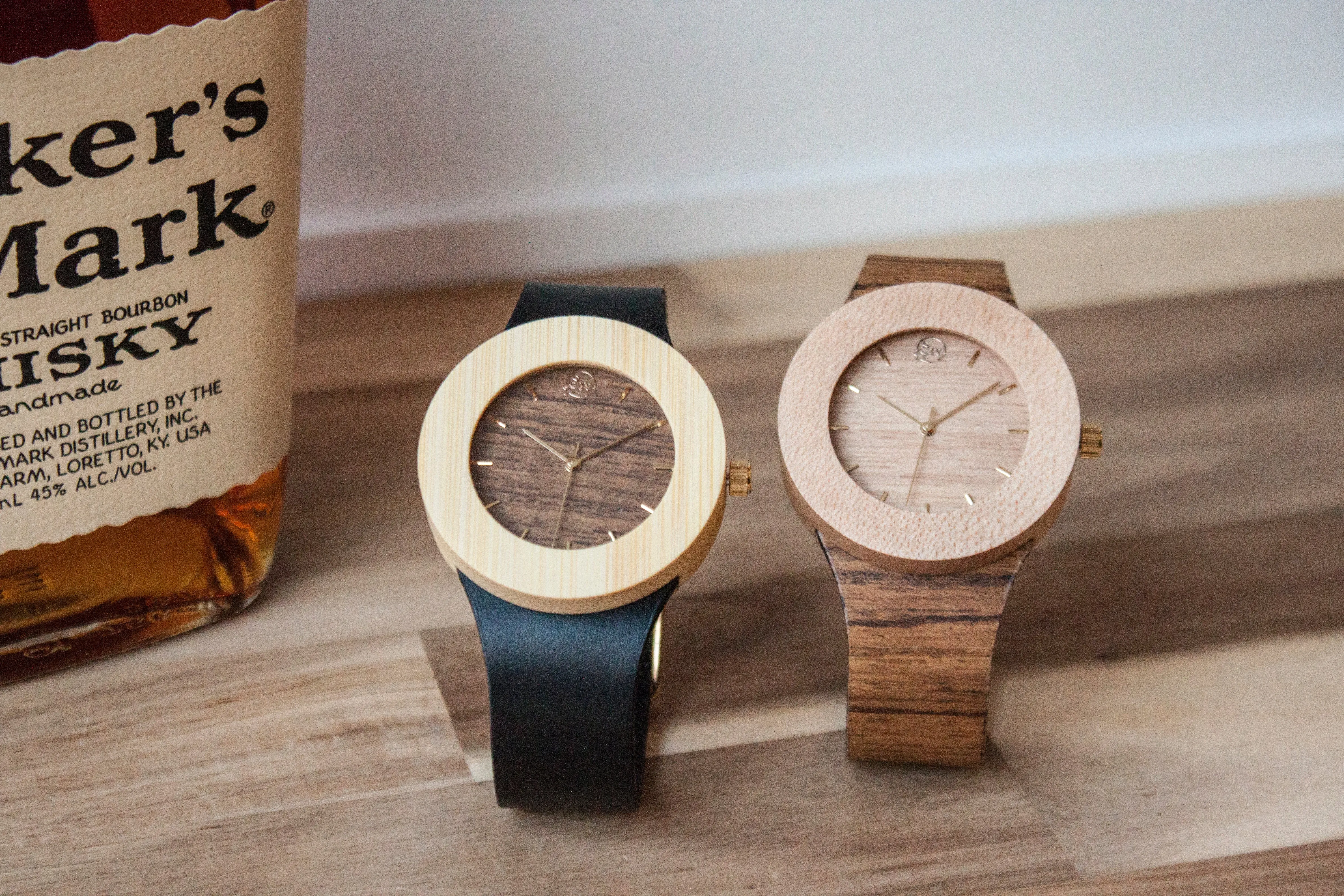 Maker's Mark Watch - Leather and Bamboo