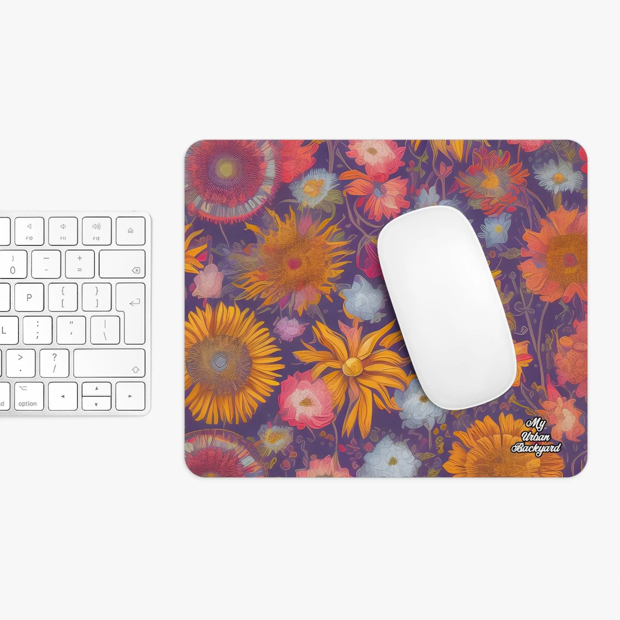 Muted Flowers, Computer Mouse Pad - for Home or Office