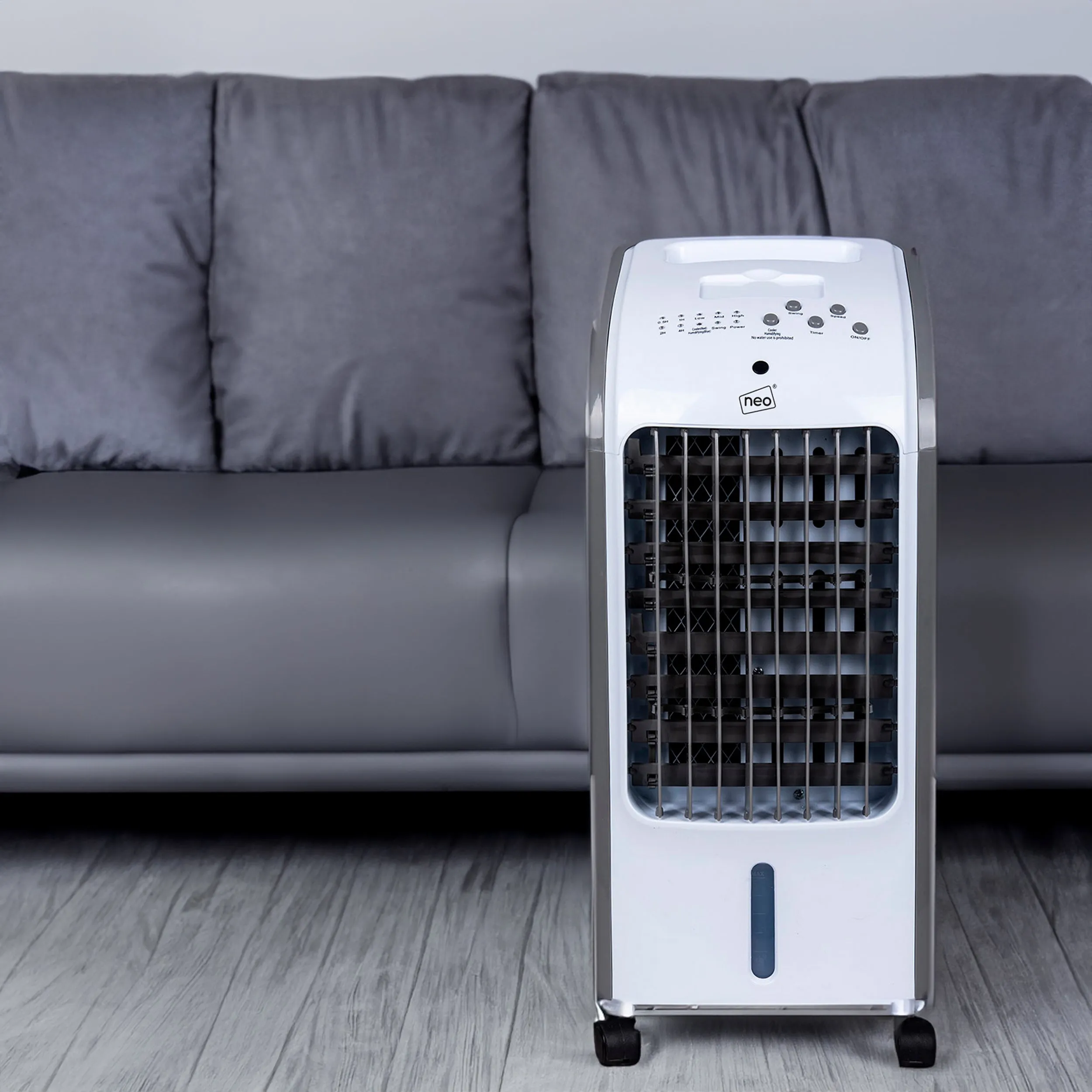 Neo White 4 Litre 80W Oscillating Portable Evaporative Cooler Fan with Remote Control