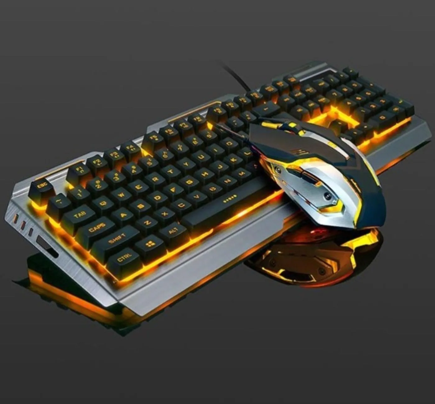 Ninja Dragons Gold Metal Gaming Keyboard & Mouse Set