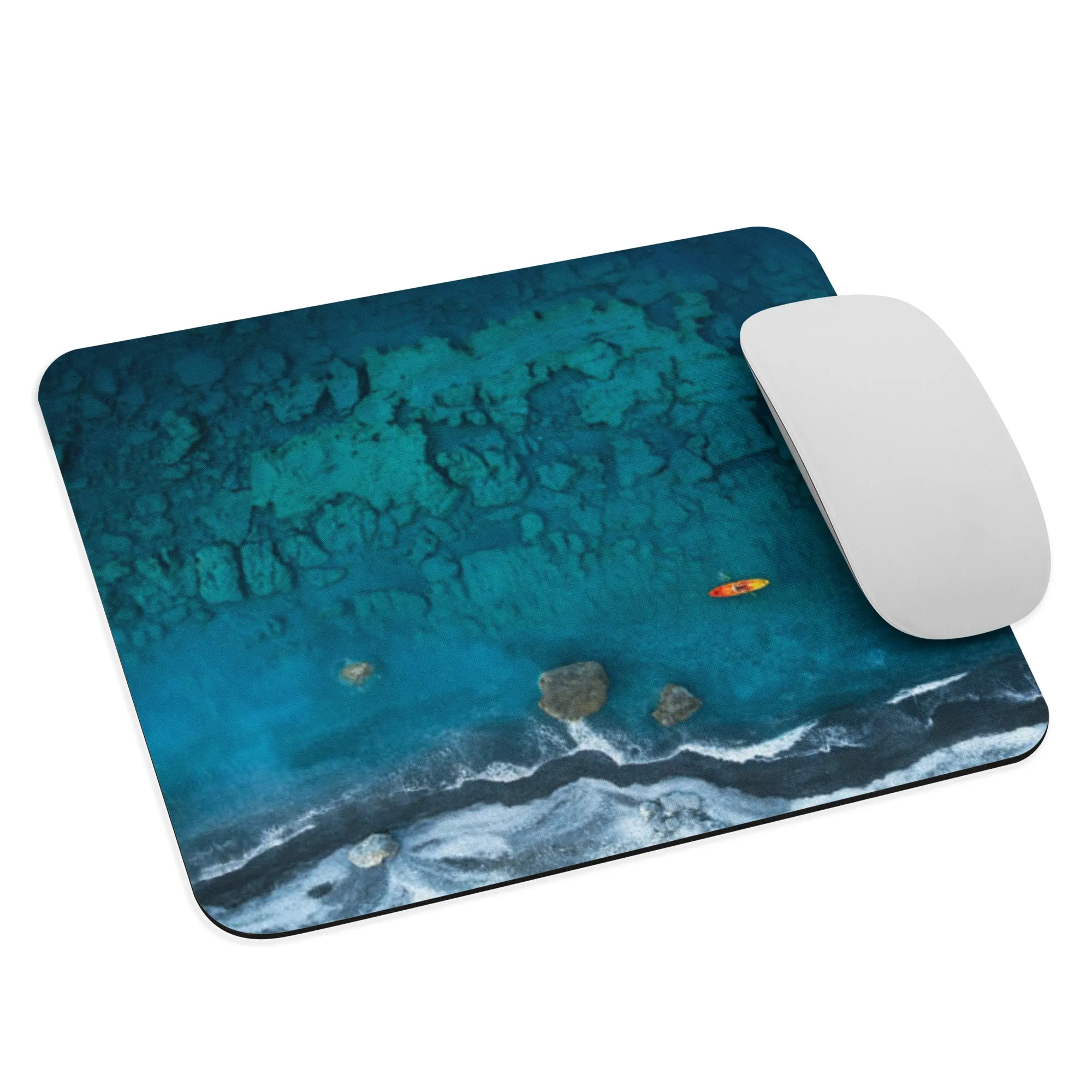 Padded Non-Slip Mousepad - Aerial Ocean Blues