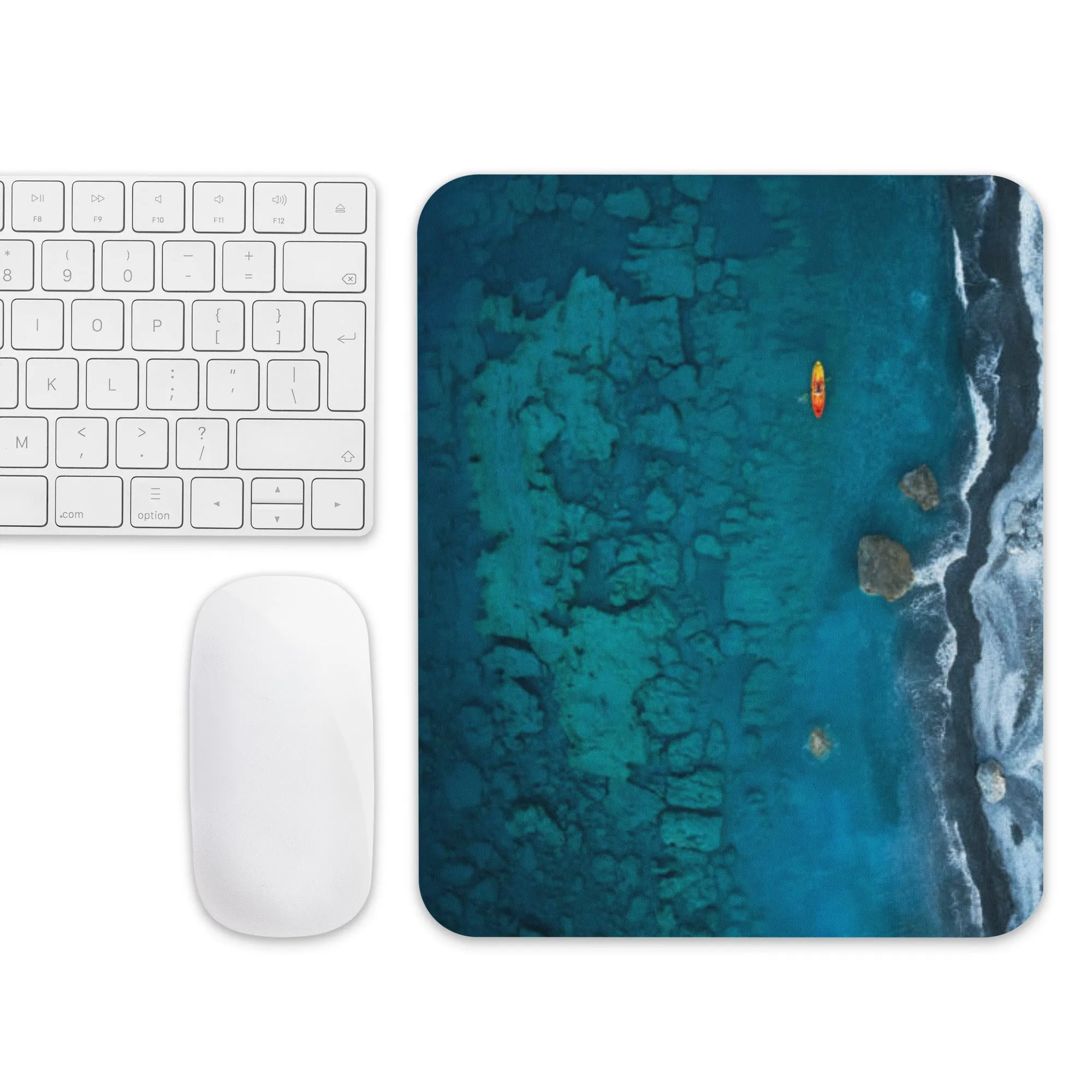 Padded Non-Slip Mousepad - Aerial Ocean Blues