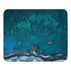 Padded Non-Slip Mousepad - Aerial Ocean Blues