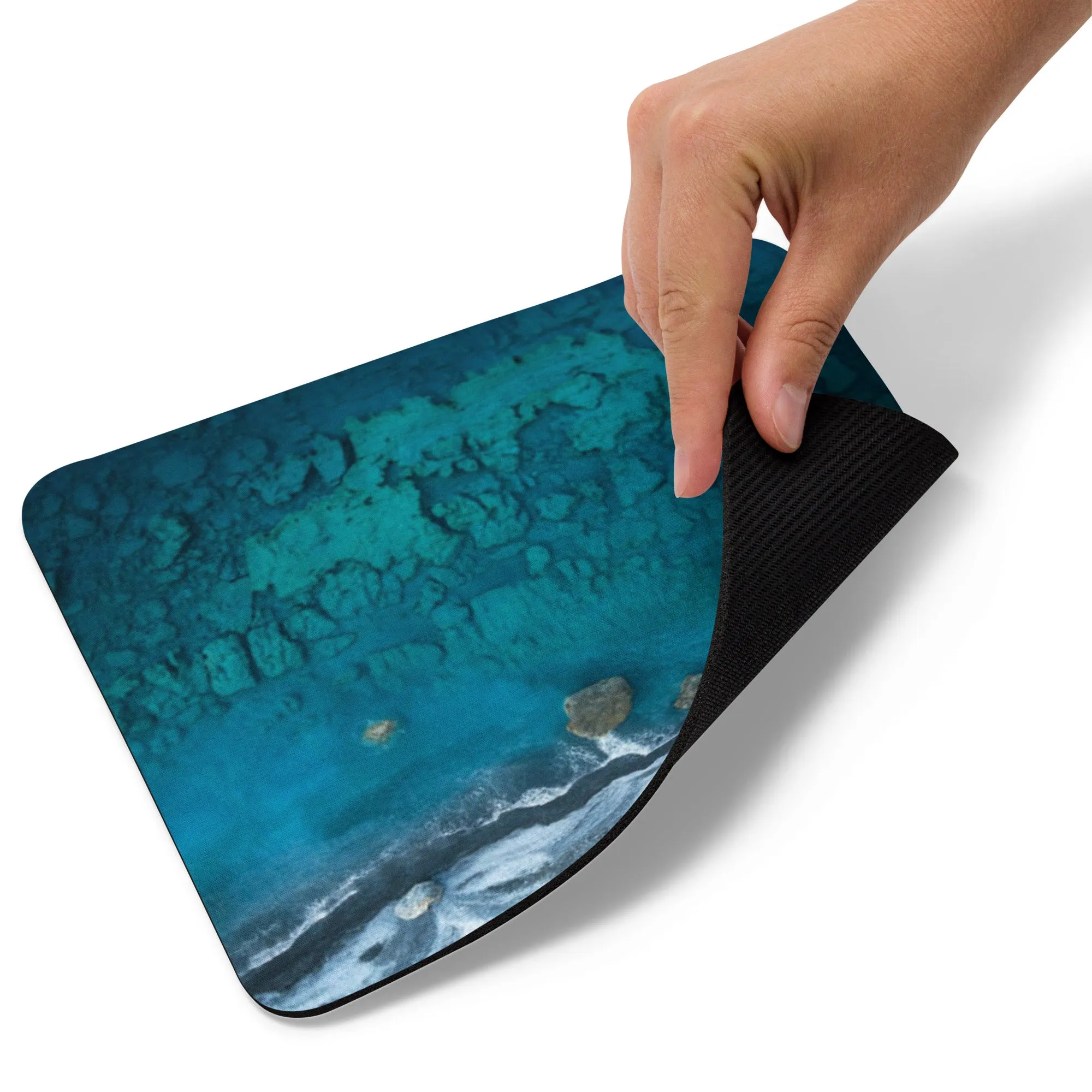 Padded Non-Slip Mousepad - Aerial Ocean Blues