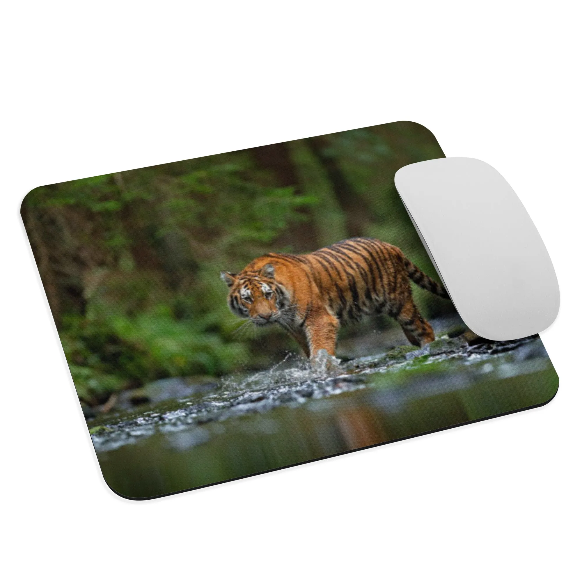 Padded Non-Slip Mousepad - Stalking Tiger