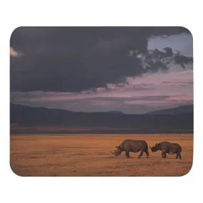 Padded Non-Slip Mousepad - Traveling Rhinos