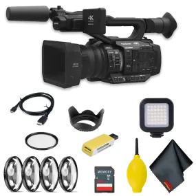 Panasonic AG-UX180 4K Premium Professional Camcorder Intermediate Accessory Bundle w/LED Light & More