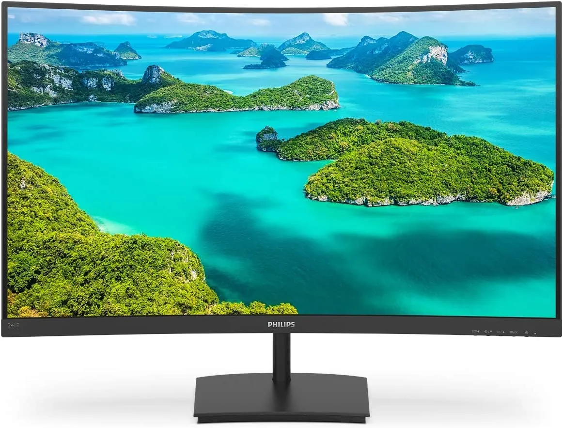 Philips 24" Full HD Curved Monitor 75Hz, VA, 4ms, AMD FreeSync, SmartImage, LowBlue Mode, HDMI, VGA, 241E1SC/00