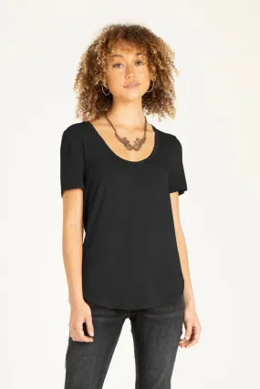 SCOOP NECK JERSEY TUNIC | BLACK