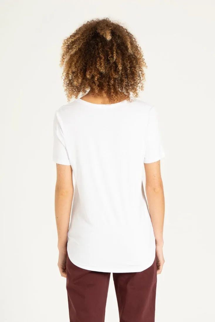 SCOOP NECK JERSEY TUNIC | WHITE