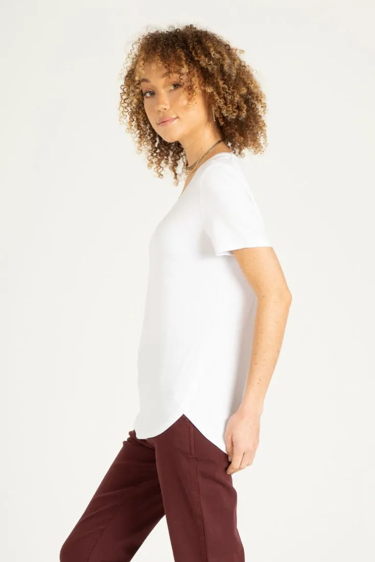 SCOOP NECK JERSEY TUNIC | WHITE